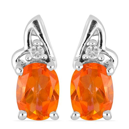 1.82 CT PADPARADSCHA QUARTZ STERLING SILVER EARRINGS #VE011445